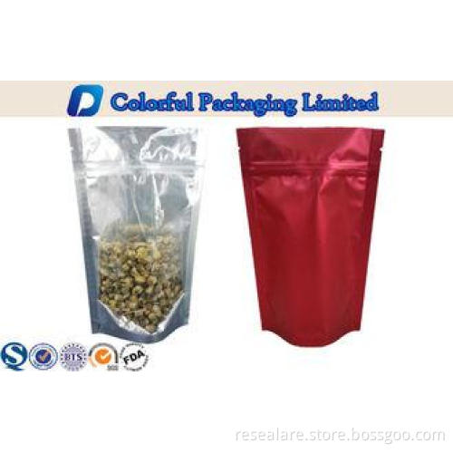 Degradable OEM Foil lined stand up zipper pouch bags With F